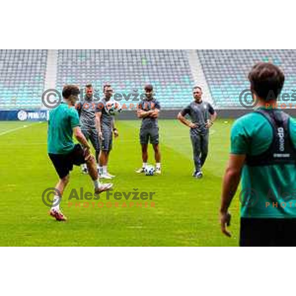 Marko Brest of Olimpija during practice session of NK Olimpija before UEFA Conference League play-off in Ljubljana, Slovenia on August 6, 2025 