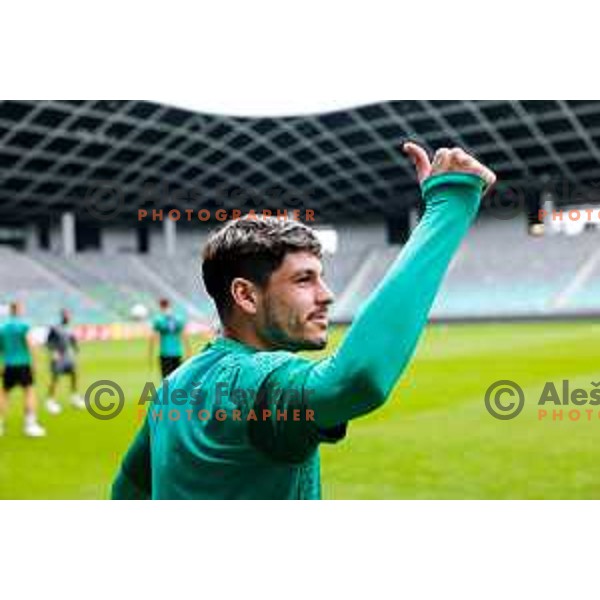 Agustin Doffo of Olimpija during practice session of NK Olimpija before UEFA Conference League play-off in Ljubljana, Slovenia on August 6, 2025 