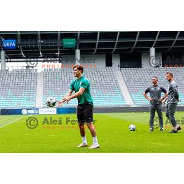 Marko Brest of Olimpija during practice session of NK Olimpija before UEFA Conference League play-off in Ljubljana, Slovenia on August 6, 2025 
