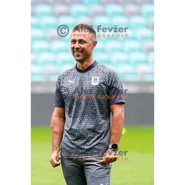 Ivan Senzen, assistant coache of Olimpija during practice session of NK Olimpija before UEFA Conference League play-off in Ljubljana, Slovenia on August 6, 2025 