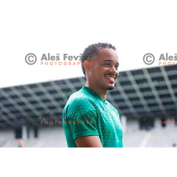 Thalisson of Olimpija during practice session of NK Olimpija before UEFA Conference League play-off in Ljubljana, Slovenia on August 6, 2025 