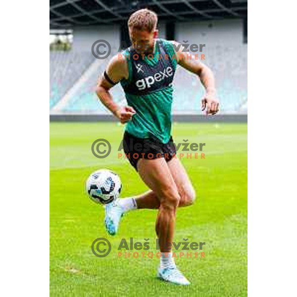 Pedro Lucas of Olimpija during practice session of NK Olimpija before UEFA Conference League play-off in Ljubljana, Slovenia on August 6, 2025 