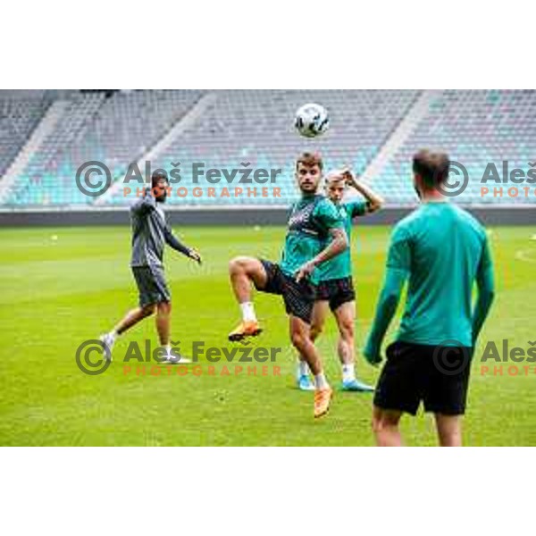 Diogo Pinto of Olimpija during practice session of NK Olimpija before UEFA Conference League play-off in Ljubljana, Slovenia on August 6, 2025 