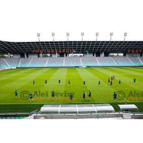 of Olimpija during practice session of NK Olimpija before UEFA Conference League play-off in Ljubljana, Slovenia on August 6, 2025