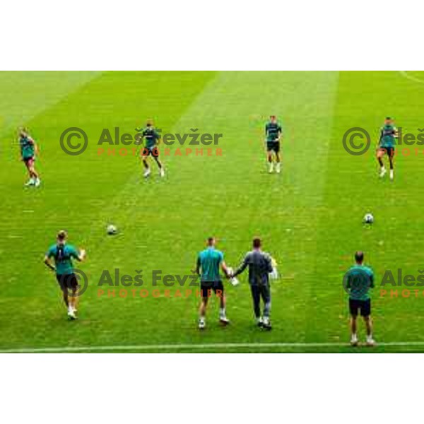 of Olimpija during practice session of NK Olimpija before UEFA Conference League play-off in Ljubljana, Slovenia on August 6, 2025