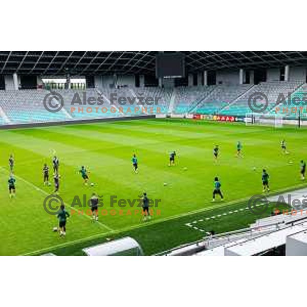 of Olimpija during practice session of NK Olimpija before UEFA Conference League play-off in Ljubljana, Slovenia on August 6, 2025