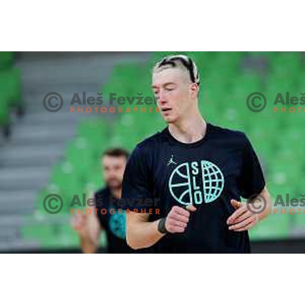 Ziga Daneu during practice session of Slovenia Men’s Basketball team in Arena Stozice, Ljubljana, Slovenia on August 7, 2025. Photo: Filip Barbalic
