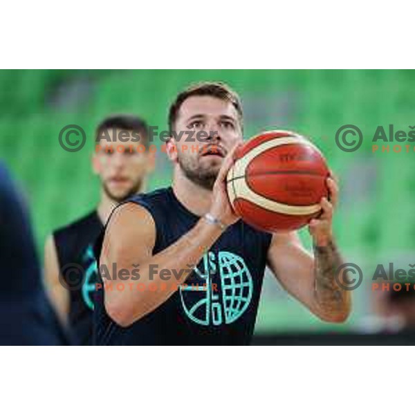 Luka Doncic during practice session of Slovenia Men’s Basketball team in Arena Stozice, Ljubljana, Slovenia on August 7, 2025. Photo: Filip Barbalic