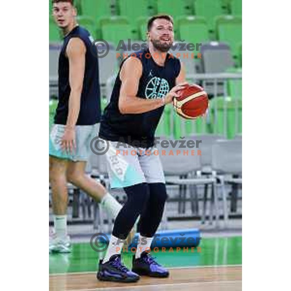 Luka Doncic during practice session of Slovenia Men’s Basketball team in Arena Stozice, Ljubljana, Slovenia on August 7, 2025. Photo: Filip Barbalic