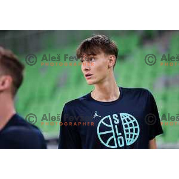 Vit Hrabar during practice session of Slovenia Men’s Basketball team in Arena Stozice, Ljubljana, Slovenia on August 7, 2025. Photo: Filip Barbalic
