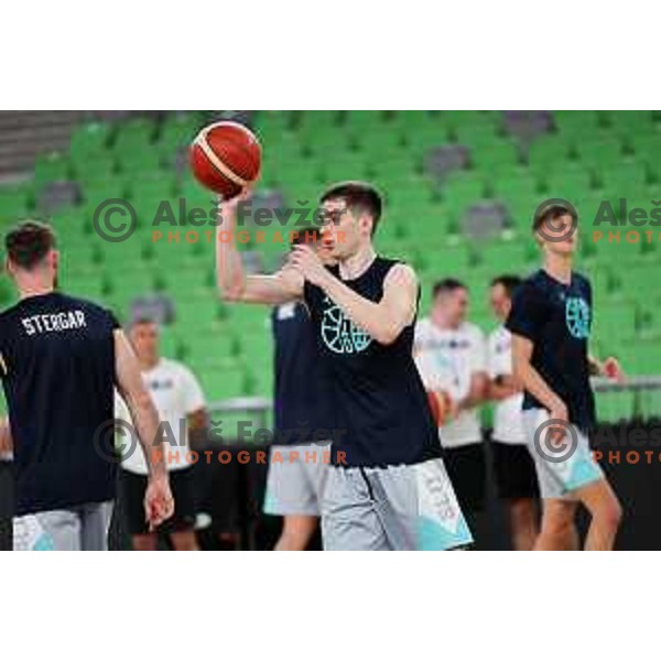 Zak Smrekar during practice session of Slovenia Men’s Basketball team in Arena Stozice, Ljubljana, Slovenia on August 7, 2025. Photo: Filip Barbalic