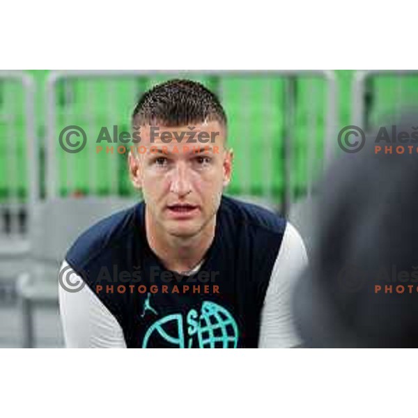 Alen Omic during practice session of Slovenia Men’s Basketball team in Arena Stozice, Ljubljana, Slovenia on August 7, 2025. Photo: Filip Barbalic