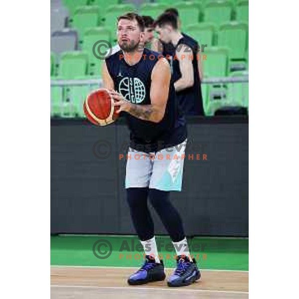 Luka Doncic during practice session of Slovenia Men’s Basketball team in Arena Stozice, Ljubljana, Slovenia on August 7, 2025. Photo: Filip Barbalic