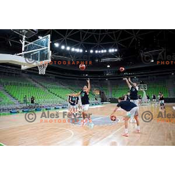 Martin Krampelj during practice session of Slovenia Men’s Basketball team in Arena Stozice, Ljubljana, Slovenia on August 7, 2025. Photo: Filip Barbalic
