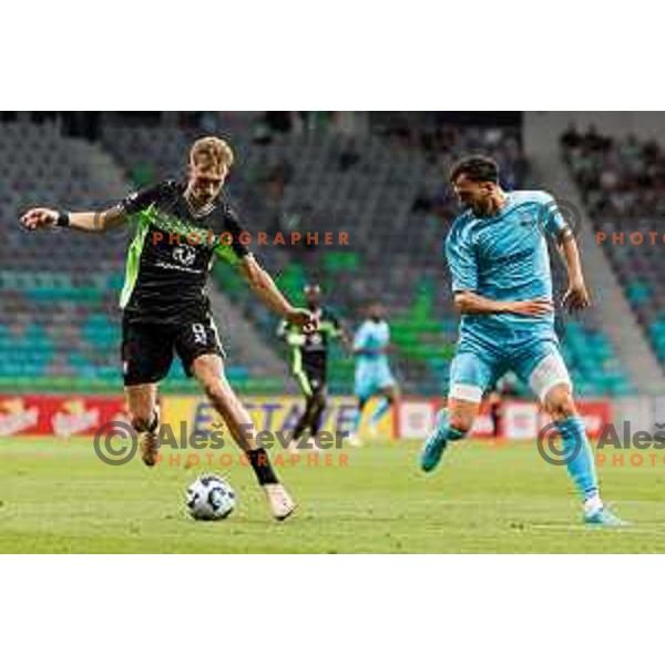 Dino Kojic of NK Olimpija Ljubljana during UEFA Conference League 2025/2026 third round match between NK Olimpija Ljubljana and KF Egnatia in SRC Stozice, Ljubljana, Slovenia on August 7., 2025. Photo Grega Valancic