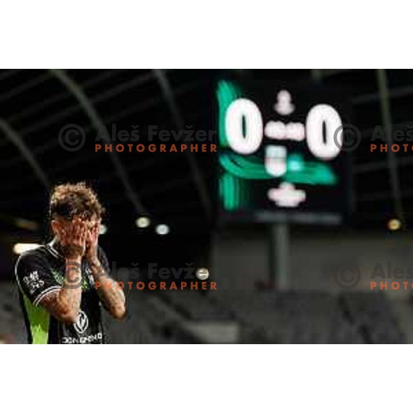 Diogo Costa Pinto of NK Olimpija Ljubljana during UEFA Conference League 2025/2026 third round match between NK Olimpija Ljubljana and KF Egnatia in SRC Stozice, Ljubljana, Slovenia on August 7., 2025. Photo Grega Valancic