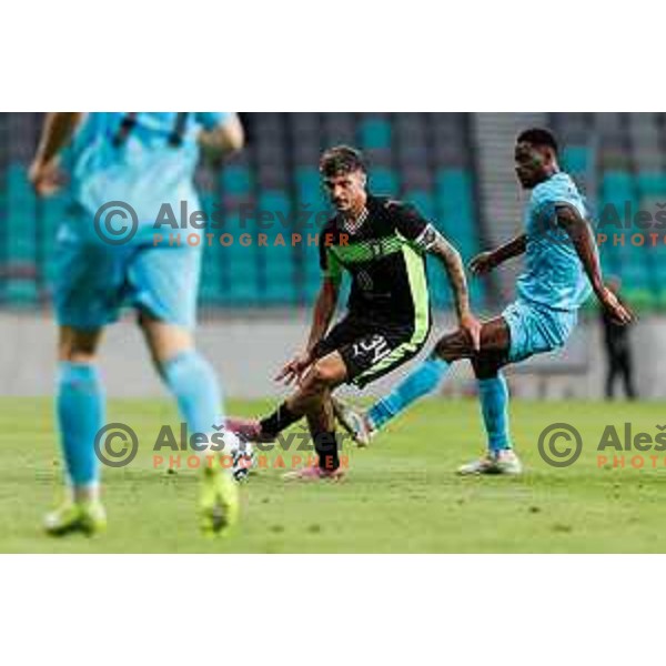 Agustin Doffo of NK Olimpija Ljubljana during UEFA Conference League 2025/2026 third round match between NK Olimpija Ljubljana and KF Egnatia in SRC Stozice, Ljubljana, Slovenia on August 7., 2025. Photo Grega Valancic