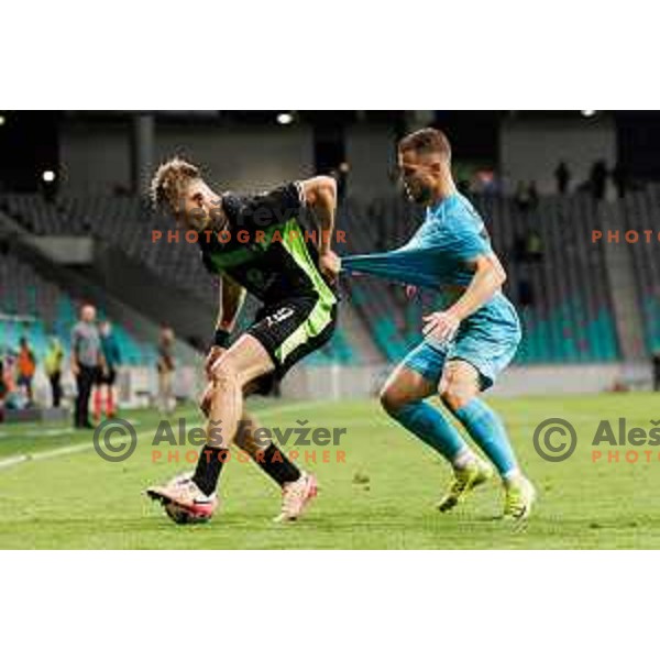 Dino Kojic of NK Olimpija Ljubljana during UEFA Conference League 2025/2026 third round match between NK Olimpija Ljubljana and KF Egnatia in SRC Stozice, Ljubljana, Slovenia on August 7., 2025. Photo Grega Valancic