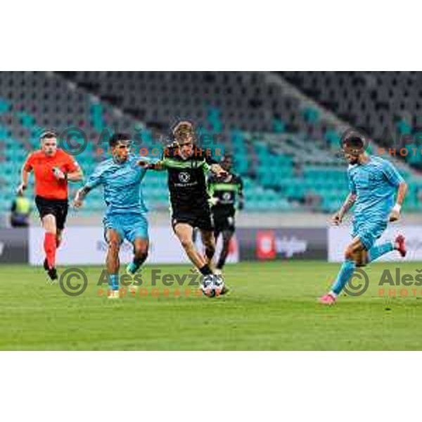 Dino Kojic of NK Olimpija Ljubljana during UEFA Conference League 2025/2026 third round match between NK Olimpija Ljubljana and KF Egnatia in SRC Stozice, Ljubljana, Slovenia on August 7., 2025. Photo Grega Valancic