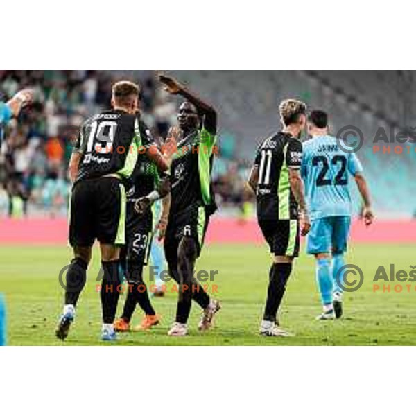 Peter Agba of NK Olimpija Ljubljana during UEFA Conference League 2025/2026 third round match between NK Olimpija Ljubljana and KF Egnatia in SRC Stozice, Ljubljana, Slovenia on August 7., 2025. Photo Grega Valancic