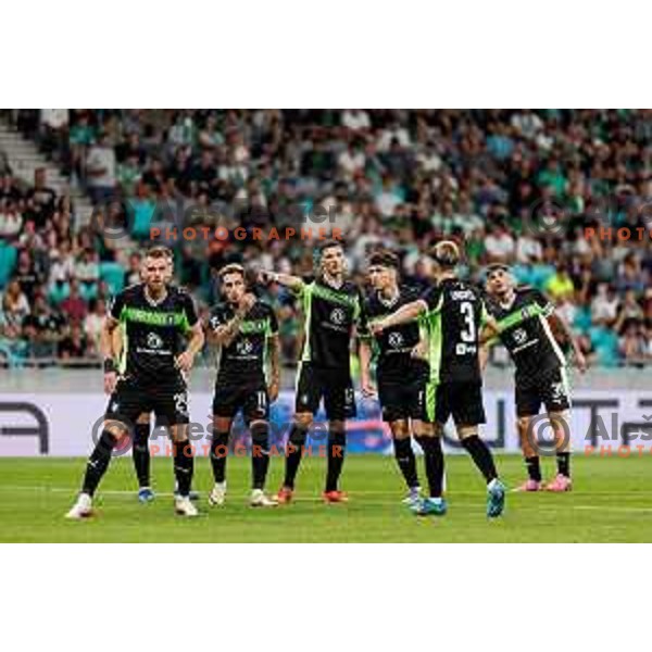 Players of NK Olimpija Ljubljana during UEFA Conference League 2025/2026 third round match between NK Olimpija Ljubljana and KF Egnatia in SRC Stozice, Ljubljana, Slovenia on August 7., 2025. Photo Grega Valancic
