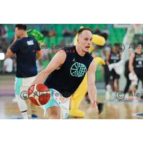 in action during friendly basketball match between Slovenia and Germany in Arena Stozice, Ljubljana, Slovenia on August 8, 2025. Photo: Filip Barbalic