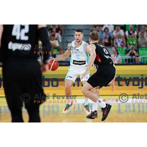 in action during friendly basketball match between Slovenia and Germany in Arena Stozice, Ljubljana, Slovenia on August 8, 2025. Photo: Filip Barbalic