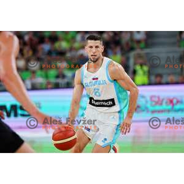 in action during friendly basketball match between Slovenia and Germany in Arena Stozice, Ljubljana, Slovenia on August 8, 2025. Photo: Filip Barbalic
