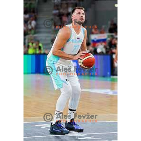 Luka Doncic in action during friendly basketball match between Slovenia and Germany in Arena Stozice, Ljubljana, Slovenia on August 8, 2025. Photo: Filip Barbalic
