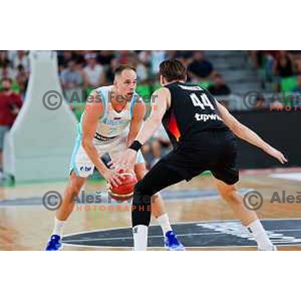 in action during friendly basketball match between Slovenia and Germany in Arena Stozice, Ljubljana, Slovenia on August 8, 2025. Photo: Filip Barbalic