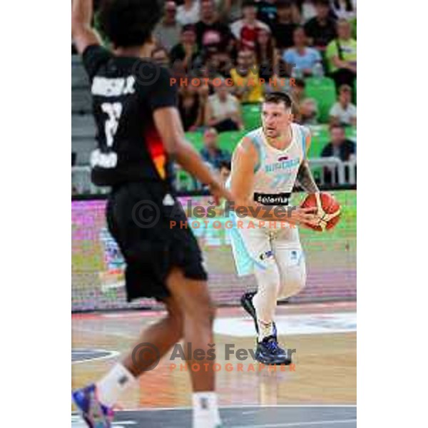 in action during friendly basketball match between Slovenia and Germany in Arena Stozice, Ljubljana, Slovenia on August 8, 2025. Photo: Filip Barbalic