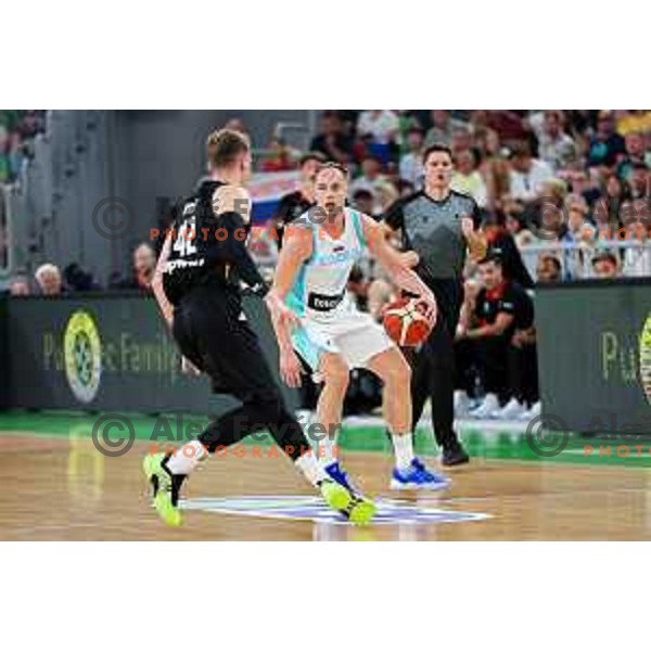 in action during friendly basketball match between Slovenia and Germany in Arena Stozice, Ljubljana, Slovenia on August 8, 2025. Photo: Filip Barbalic