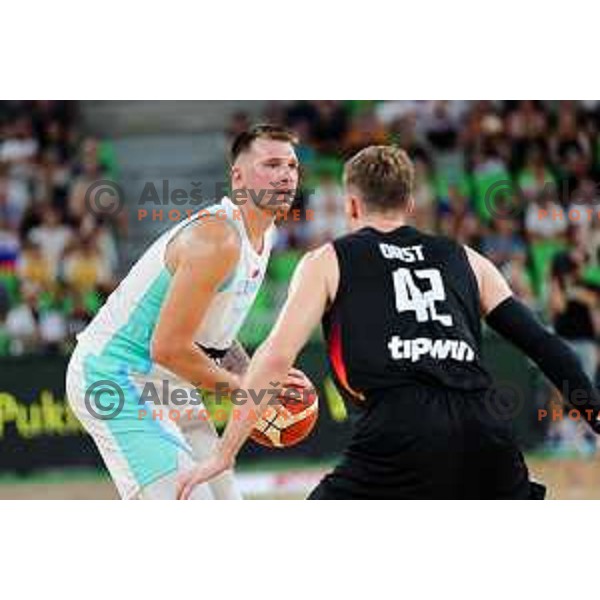 Luka Doncic in action during friendly basketball match between Slovenia and Germany in Arena Stozice, Ljubljana, Slovenia on August 8, 2025. Photo: Filip Barbalic