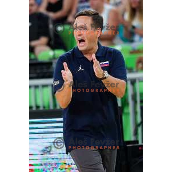 in action during friendly basketball match between Slovenia and Germany in Arena Stozice, Ljubljana, Slovenia on August 8, 2025. Photo: Filip Barbalic
