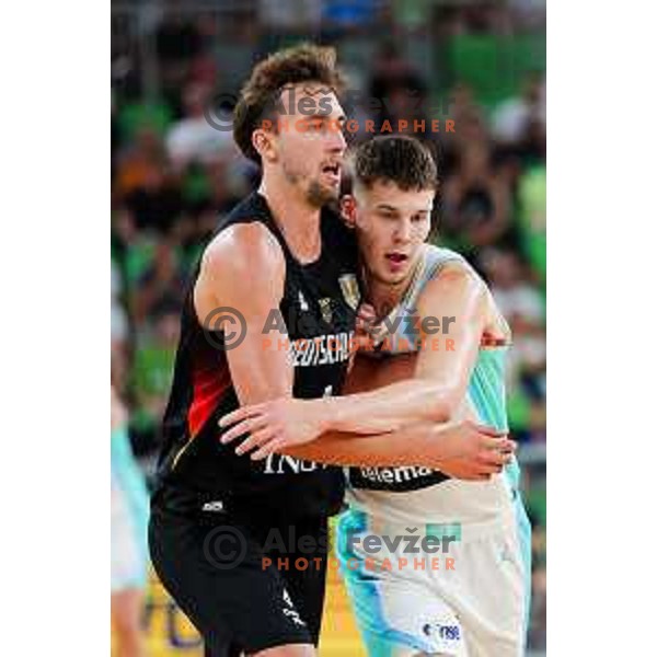 in action during friendly basketball match between Slovenia and Germany in Arena Stozice, Ljubljana, Slovenia on August 8, 2025. Photo: Filip Barbalic