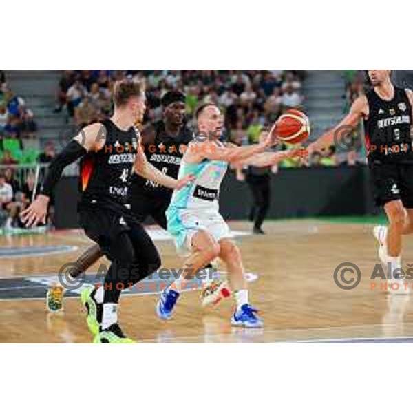 in action during friendly basketball match between Slovenia and Germany in Arena Stozice, Ljubljana, Slovenia on August 8, 2025. Photo: Filip Barbalic