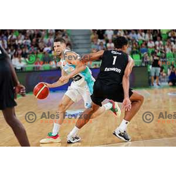 in action during friendly basketball match between Slovenia and Germany in Arena Stozice, Ljubljana, Slovenia on August 8, 2025. Photo: Filip Barbalic