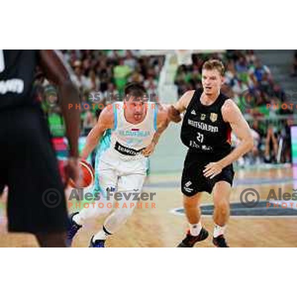 Luka Doncic in action during friendly basketball match between Slovenia and Germany in Arena Stozice, Ljubljana, Slovenia on August 8, 2025. Photo: Filip Barbalic
