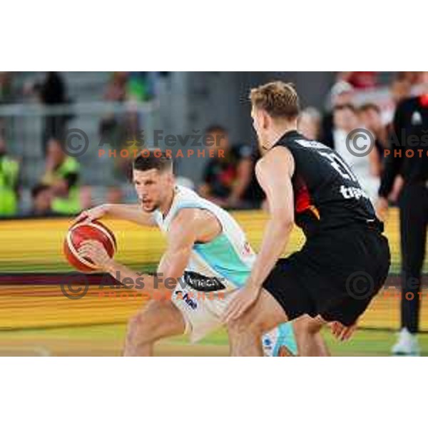 in action during friendly basketball match between Slovenia and Germany in Arena Stozice, Ljubljana, Slovenia on August 8, 2025. Photo: Filip Barbalic