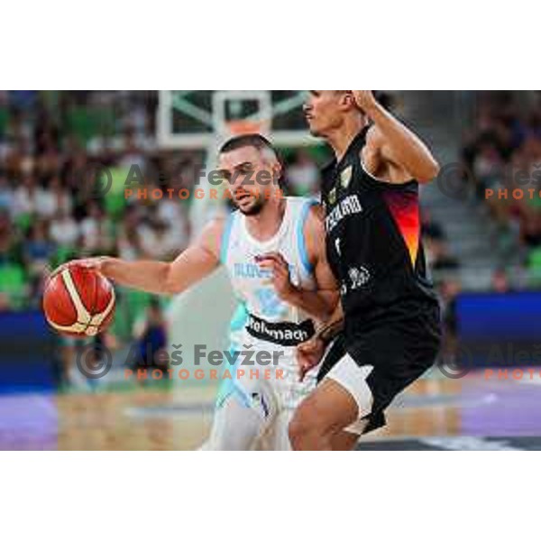 in action during friendly basketball match between Slovenia and Germany in Arena Stozice, Ljubljana, Slovenia on August 8, 2025. Photo: Filip Barbalic