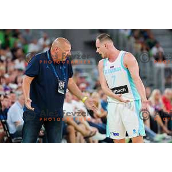 in action during friendly basketball match between Slovenia and Germany in Arena Stozice, Ljubljana, Slovenia on August 8, 2025. Photo: Filip Barbalic