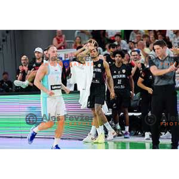 in action during friendly basketball match between Slovenia and Germany in Arena Stozice, Ljubljana, Slovenia on August 8, 2025. Photo: Filip Barbalic