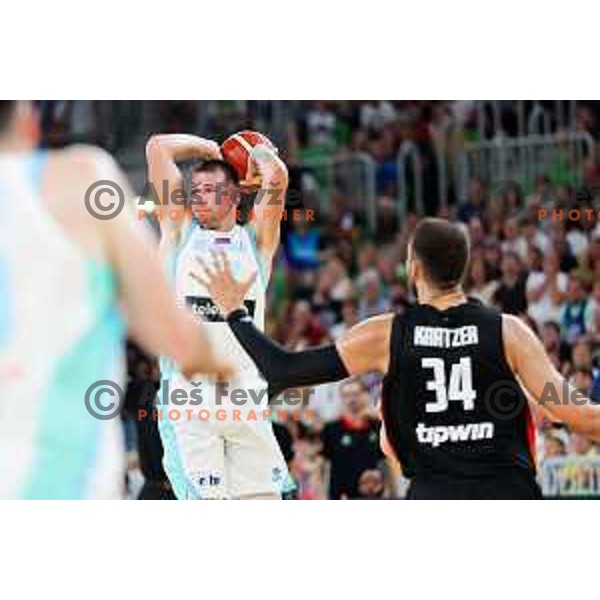 Luka Doncic in action during friendly basketball match between Slovenia and Germany in Arena Stozice, Ljubljana, Slovenia on August 8, 2025. Photo: Filip Barbalic