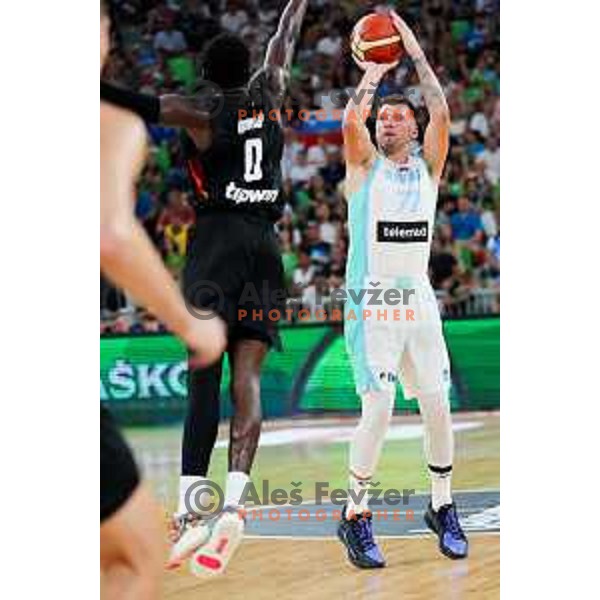 Luka Doncic in action during friendly basketball match between Slovenia and Germany in Arena Stozice, Ljubljana, Slovenia on August 8, 2025. Photo: Filip Barbalic
