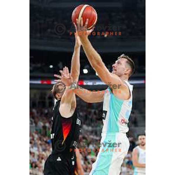 in action during friendly basketball match between Slovenia and Germany in Arena Stozice, Ljubljana, Slovenia on August 8, 2025. Photo: Filip Barbalic