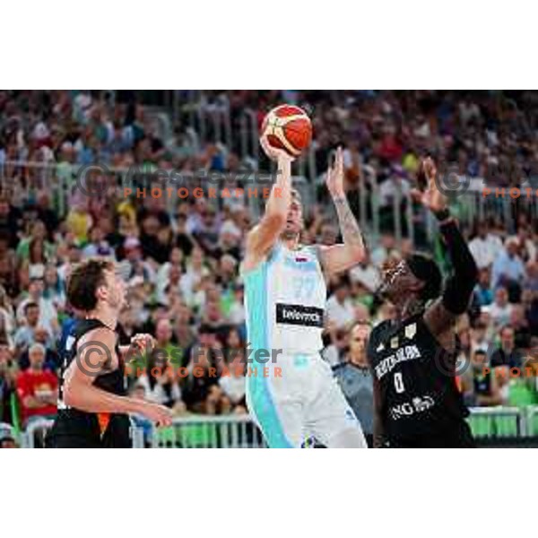Luka Doncic in action during friendly basketball match between Slovenia and Germany in Arena Stozice, Ljubljana, Slovenia on August 8, 2025. Photo: Filip Barbalic