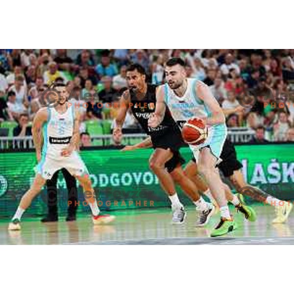 in action during friendly basketball match between Slovenia and Germany in Arena Stozice, Ljubljana, Slovenia on August 8, 2025. Photo: Filip Barbalic