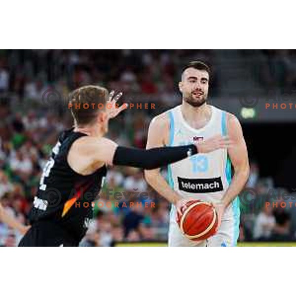 in action during friendly basketball match between Slovenia and Germany in Arena Stozice, Ljubljana, Slovenia on August 8, 2025. Photo: Filip Barbalic