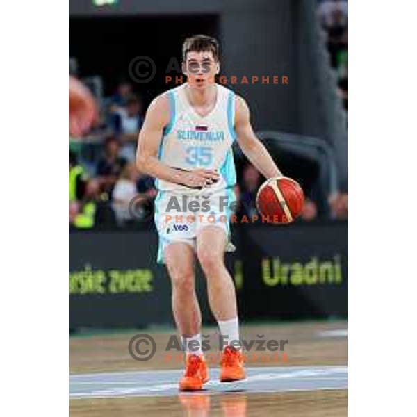 in action during friendly basketball match between Slovenia and Germany in Arena Stozice, Ljubljana, Slovenia on August 8, 2025. Photo: Filip Barbalic