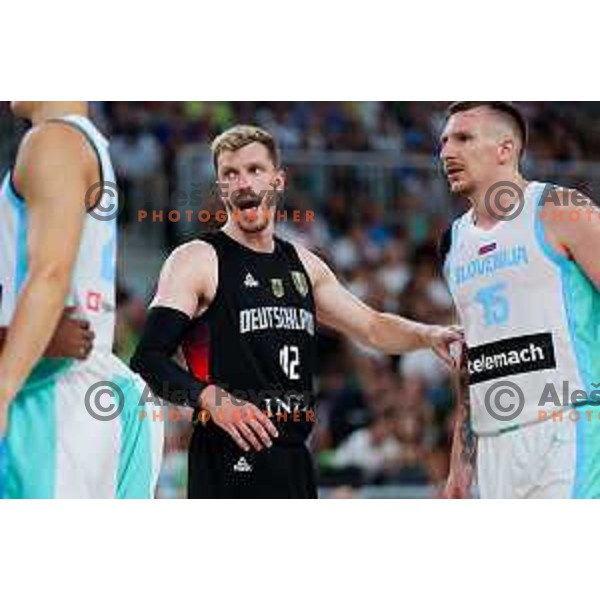 in action during friendly basketball match between Slovenia and Germany in Arena Stozice, Ljubljana, Slovenia on August 8, 2025. Photo: Filip Barbalic